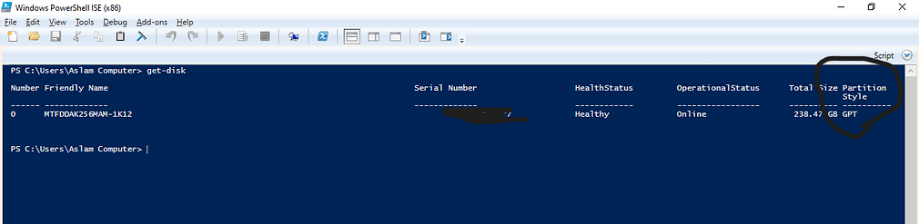 initializing disk mbr or gpt