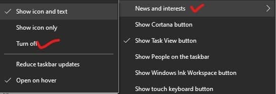 News Panel in Windows 10