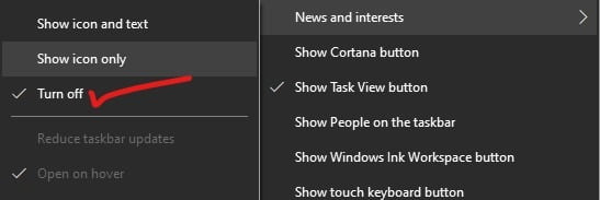  News and Interests Panel in Windows 10