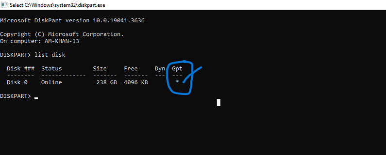 initializing disk mbr or gpt